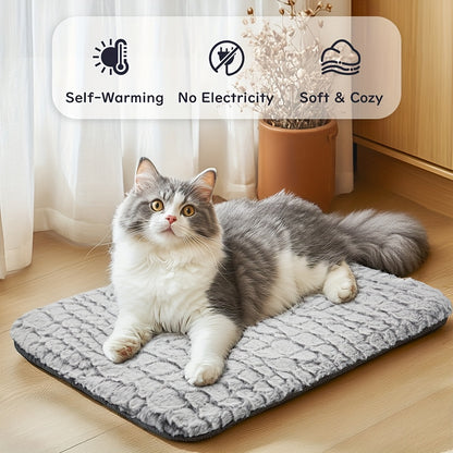 Super Soft Self-Warming Cat and Dog Bed, Anti-Slip Heating Pad with Warm Blanket for Indoor and Outdoor Use