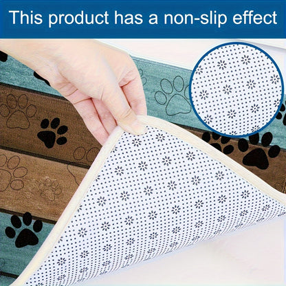 1pc Ultra-Absorbent Dog Paw Prints Doormat - Stylish Entrance Rug for Muddy Paws, Quick Drying, Non-slip Sleeping Blanket, Perfect for Busy Pet Homes