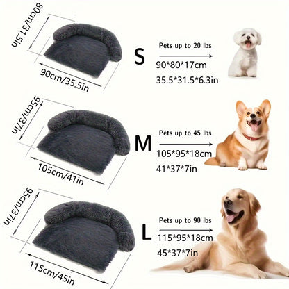 1pc Plush Dog Bed Soft Dog Cushion, Dual-purpose Integrated Pet Nest Mat, Plush Dog Cushion Sofa Furniture Protector With Removable Washable Cover For Large Medium Small Dogs Christmas Gift